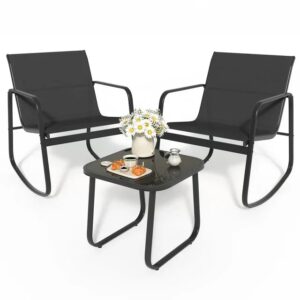 Courtyard Furniture Set, Outdoor Courtyard Furniture Reception Set With Table---3-black