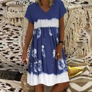 Womens Loose-fitting Printed Dress